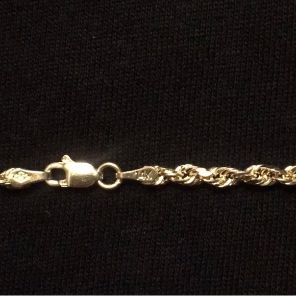 Real Gold Chain Solid 14k Gold Rope Chain 20in 2mm - Picture 4 of 4